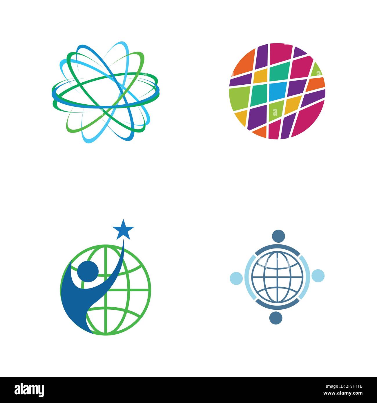creative global vector logo set illustration design template Stock Vector