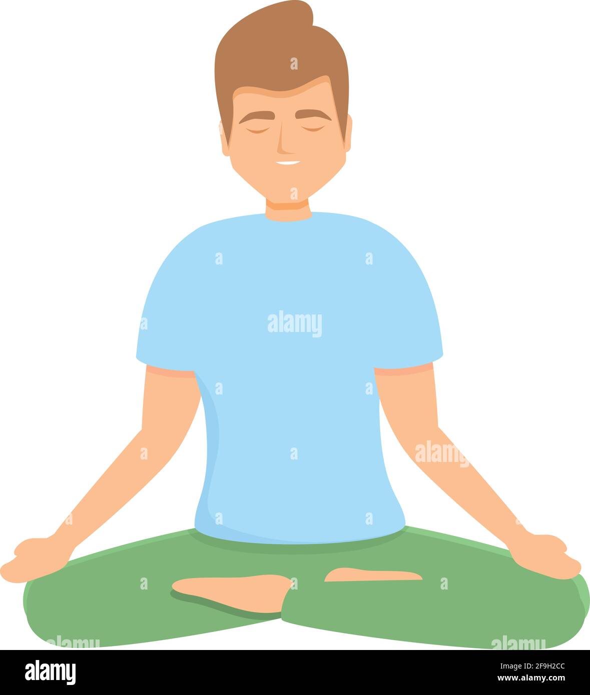 Boy meditation icon. Cartoon of Boy meditation vector icon for web design isolated on white background Stock Vector