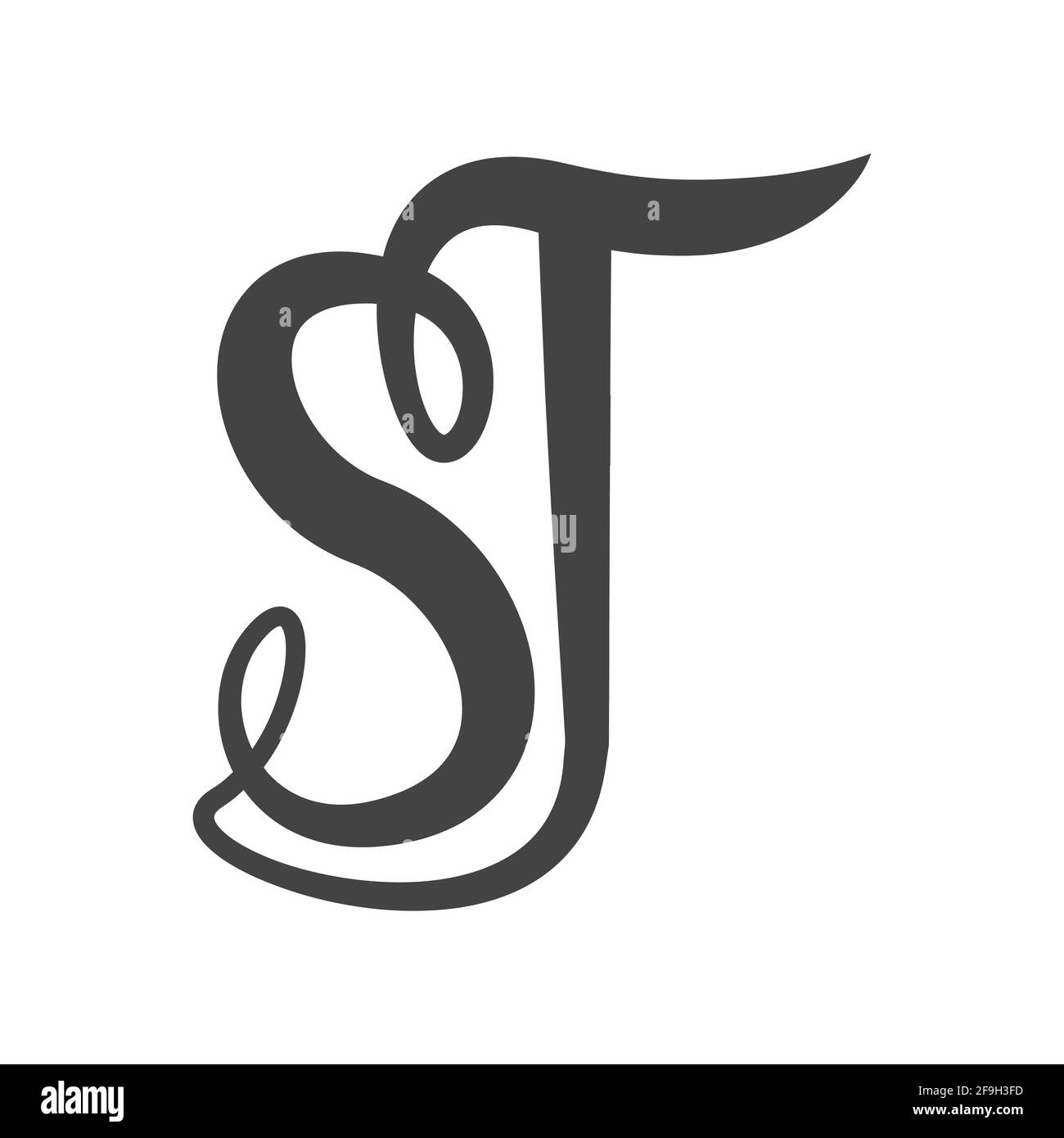 Letter st logo design initial logotype Royalty Free Vector