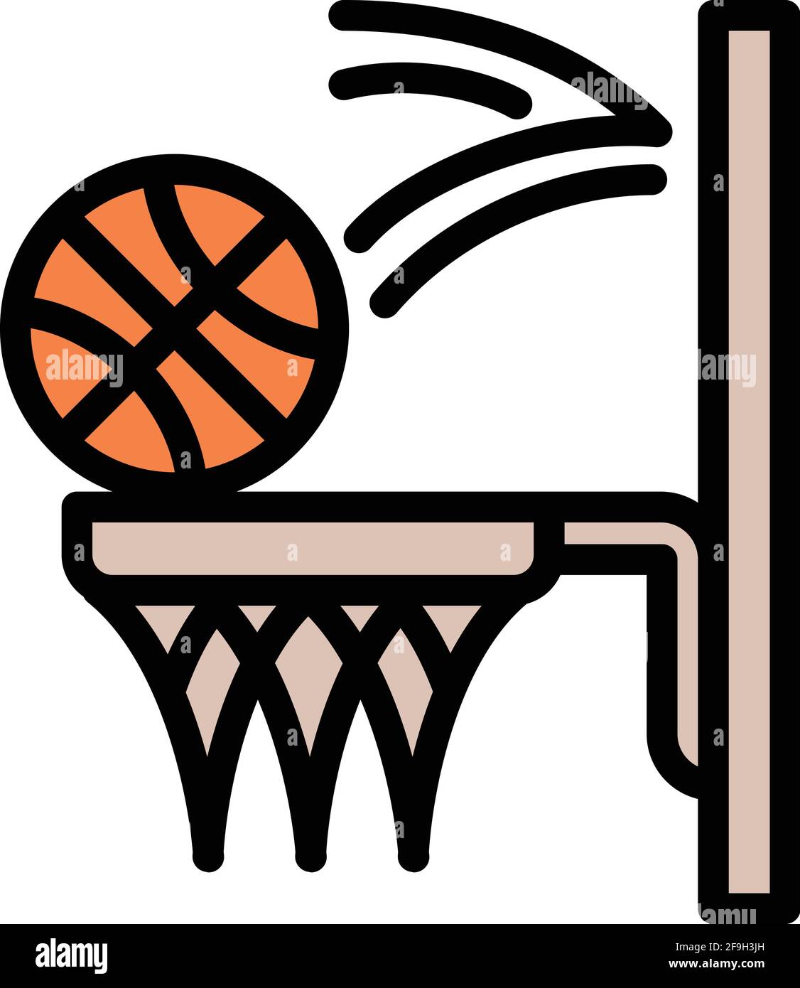 Basketball throw icon. Outline Basketball throw vector icon for web