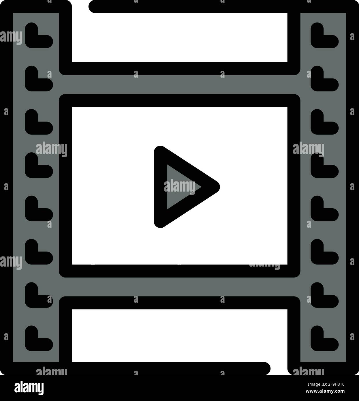 Play video clip icon. Outline Play video clip vector icon for web