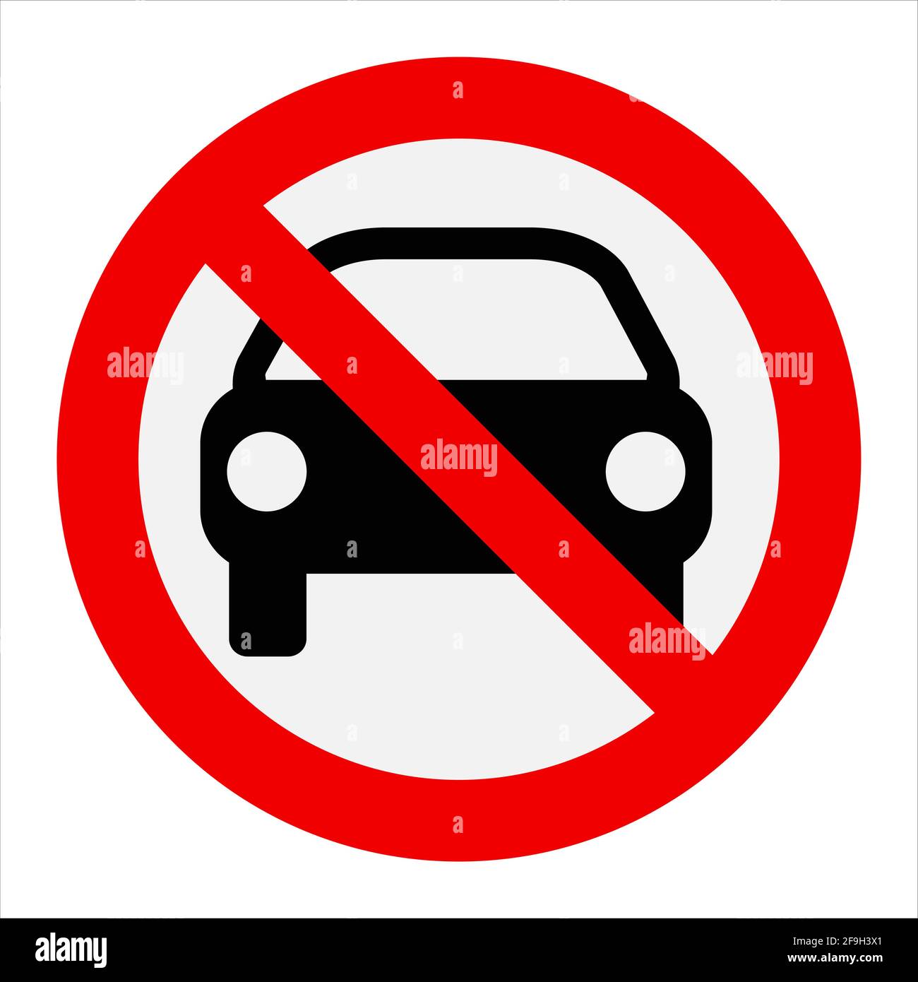 road traffic sign No Motor Vehicles Stock Vector