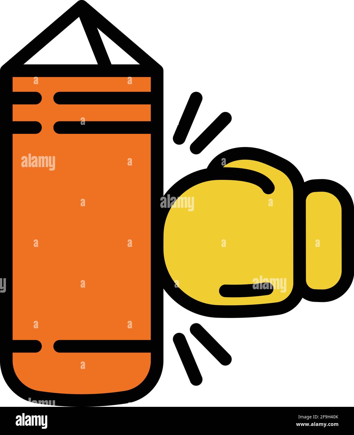 Punching bag icon. Outline Punching bag vector icon for web design