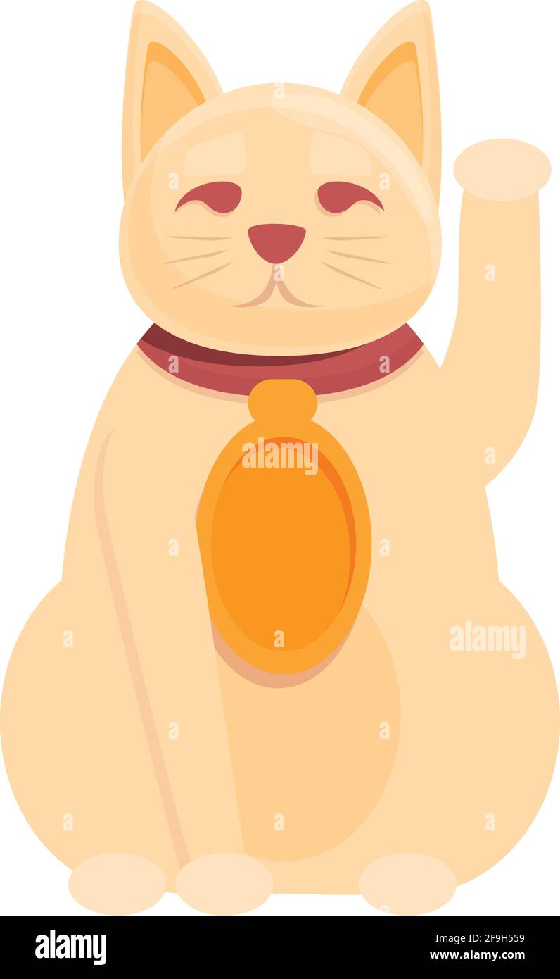 Asian lucky cat icon. Cartoon of Asian lucky cat vector icon for web
