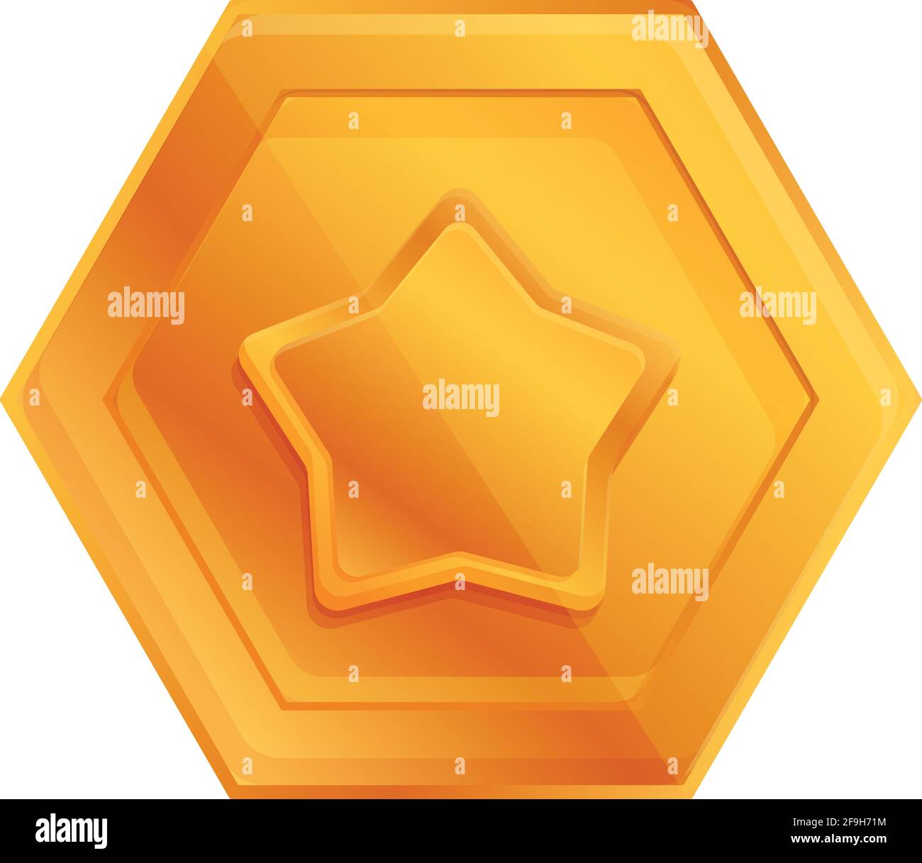 Ranking gold coin icon. Cartoon of Ranking gold coin vector icon for ...