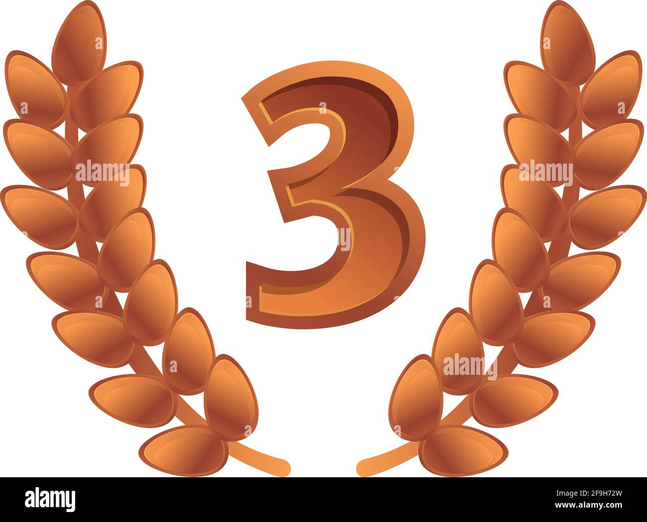 Third place laurel icon. Cartoon of Third place laurel vector icon for ...