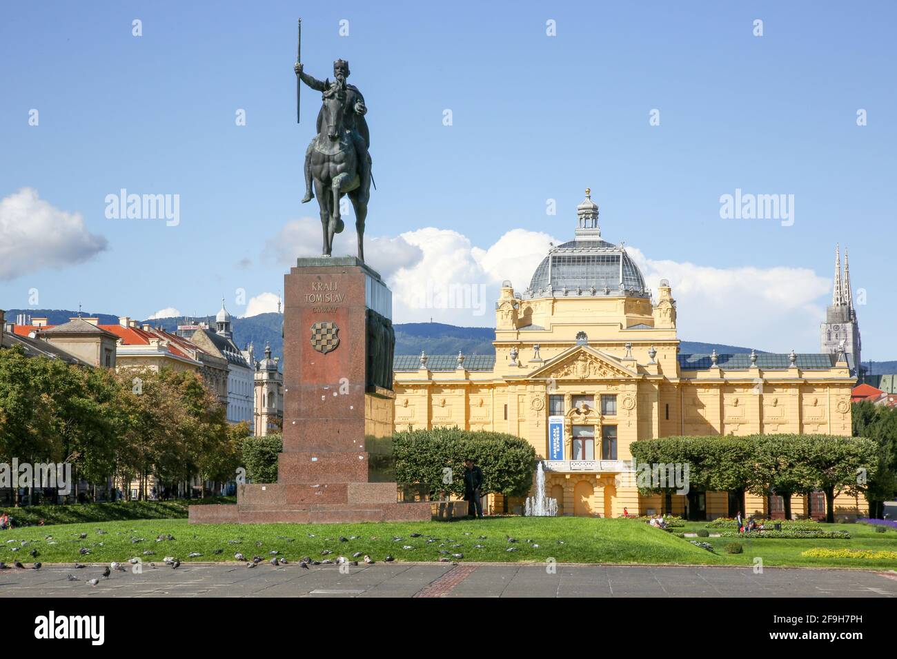 Marshal Tito Square & Croation National Theatre, Zagreb, Croatia Stock Photo