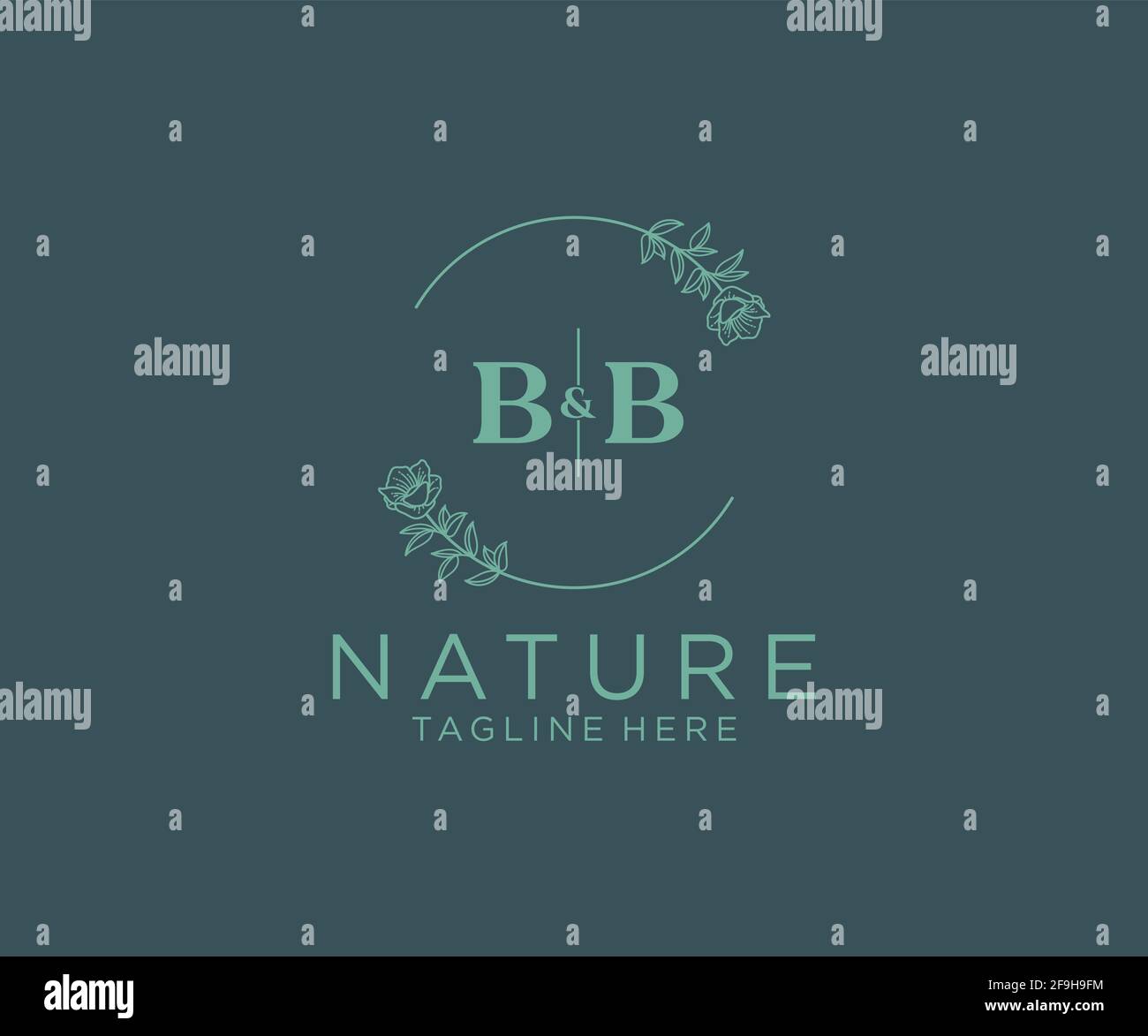 BB letters Botanical feminine logo template floral, editable premade ...