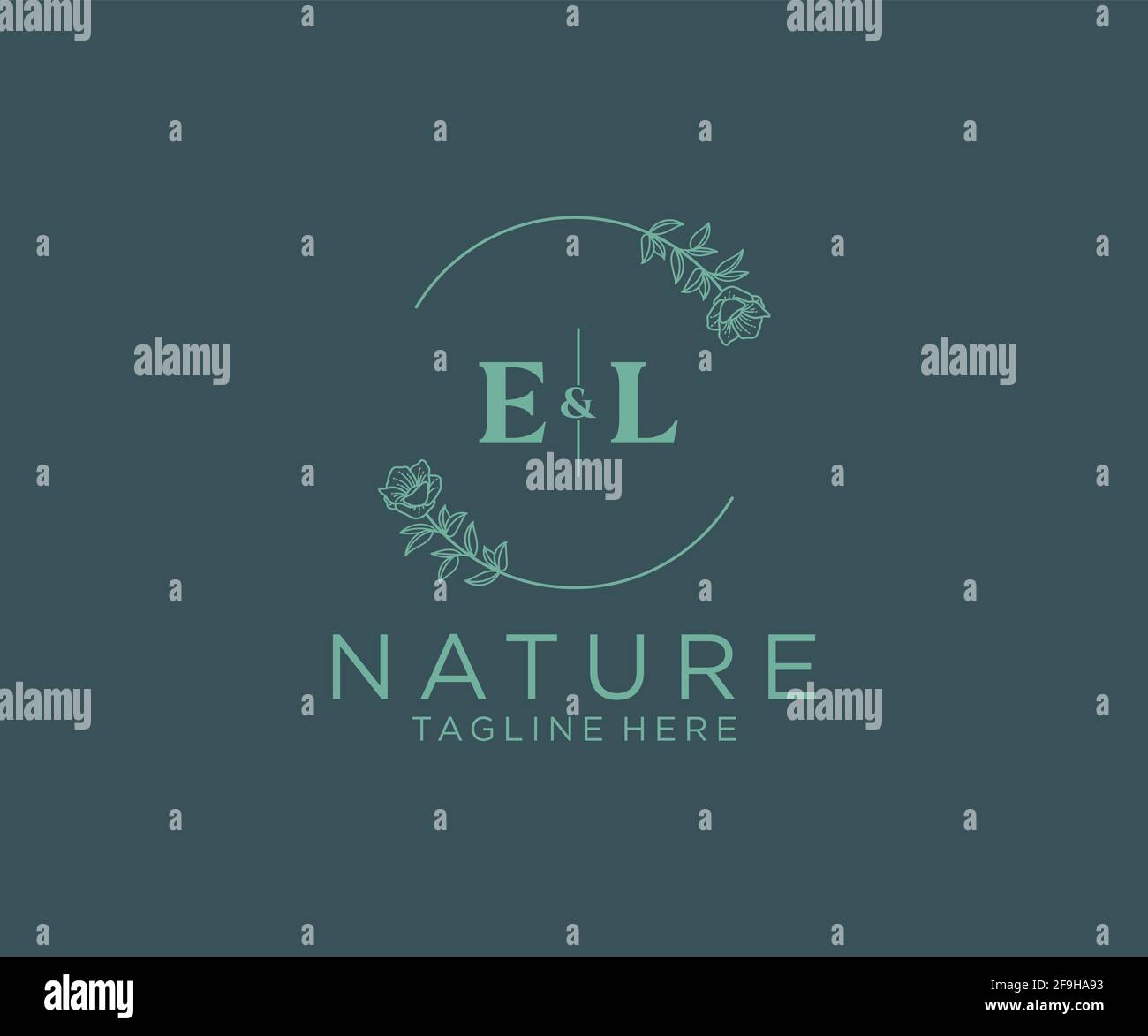 EL letters Botanical feminine logo template floral, editable premade ...
