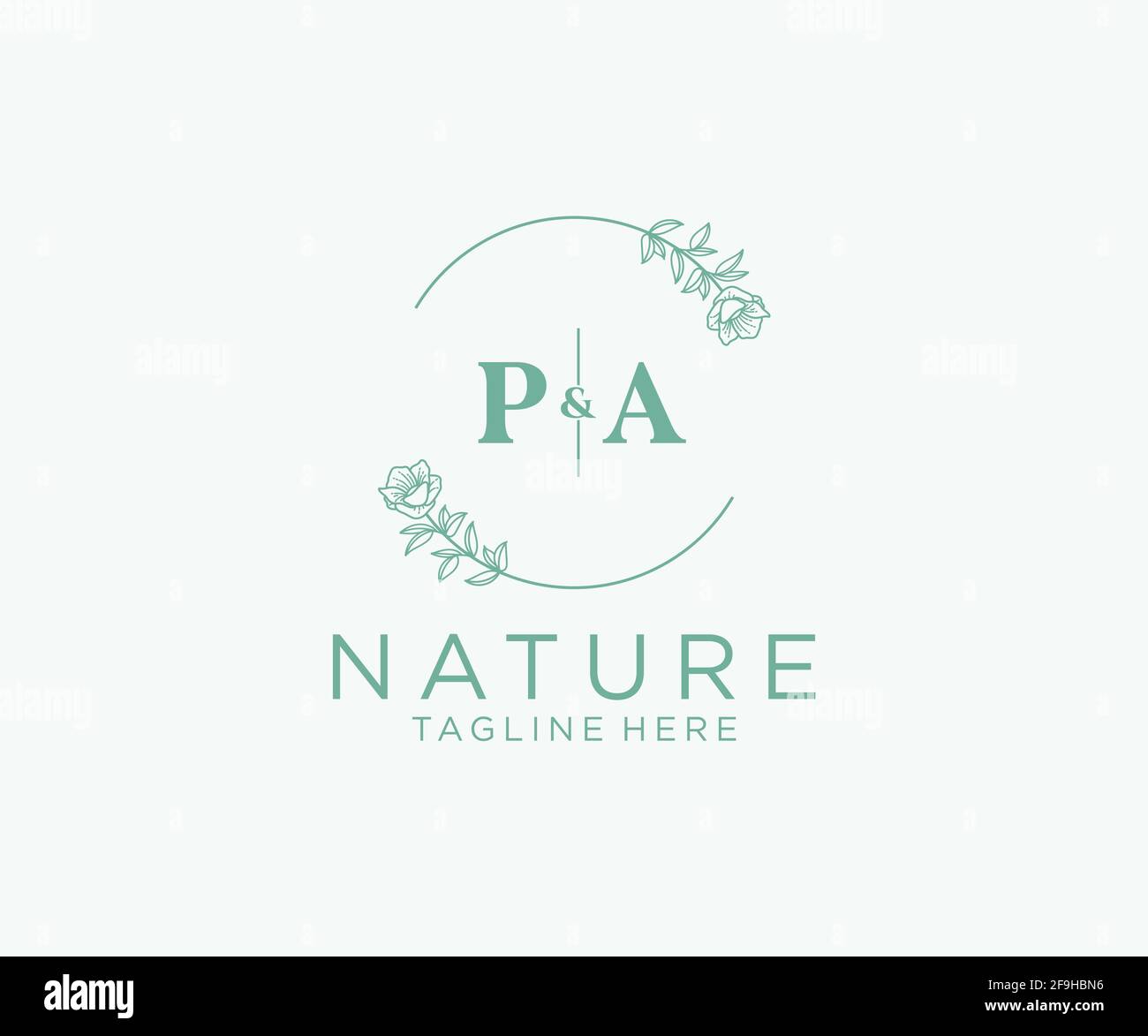 PA letters Botanical feminine logo template floral, editable premade ...