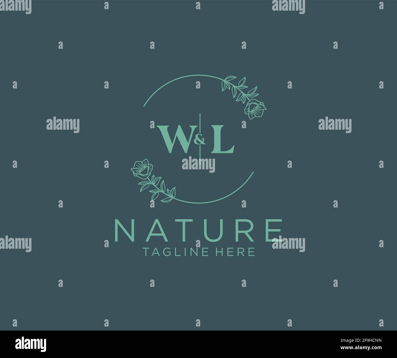 WL letters Botanical feminine logo template floral, editable premade ...
