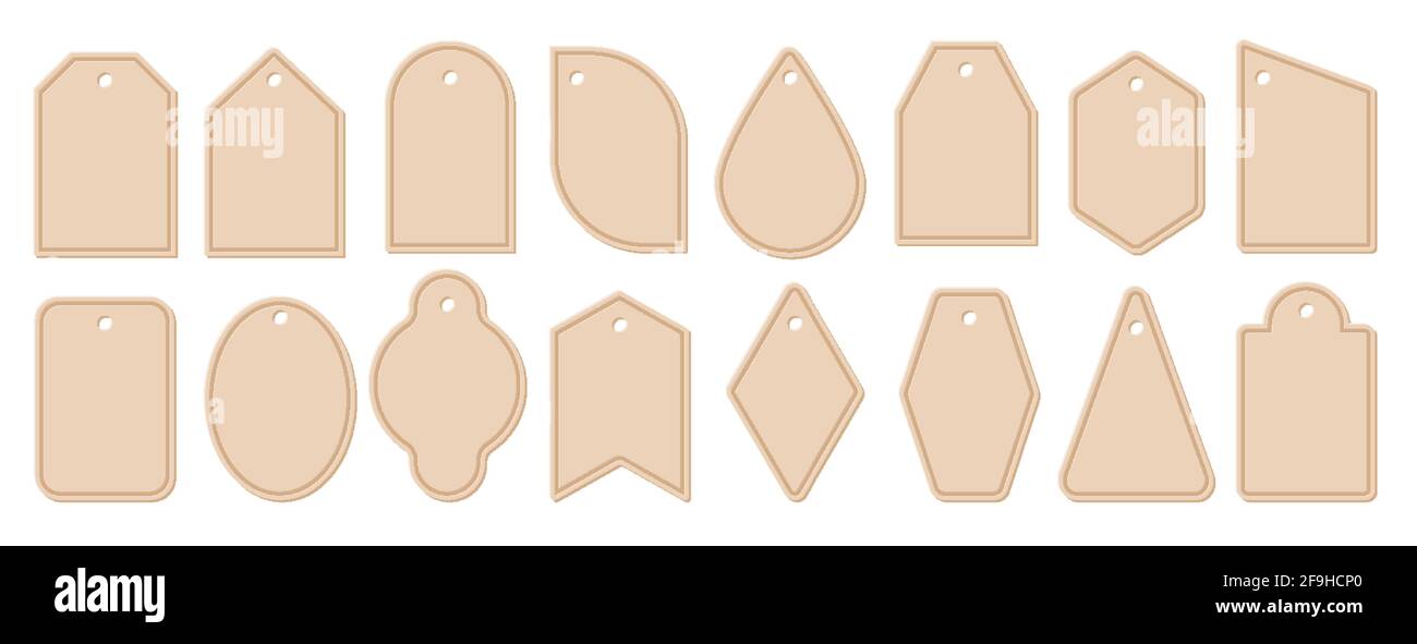 Price tag icon set. Different shapes paper labels for retail ...