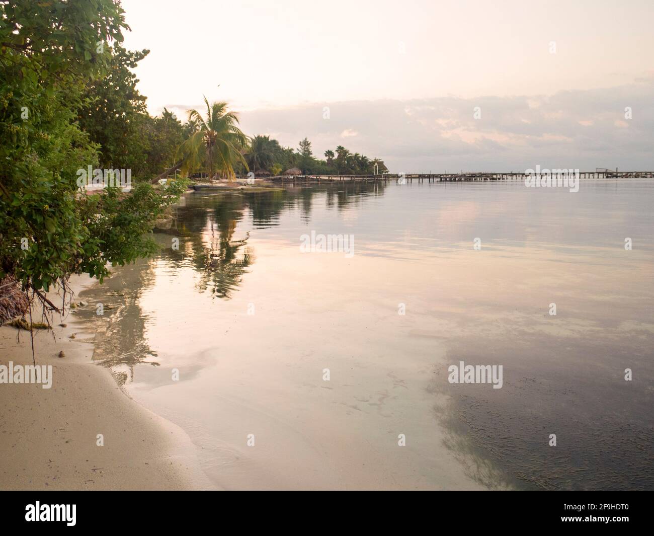 early morning coastline of Isla Mujeres, Mexico Stock Photo