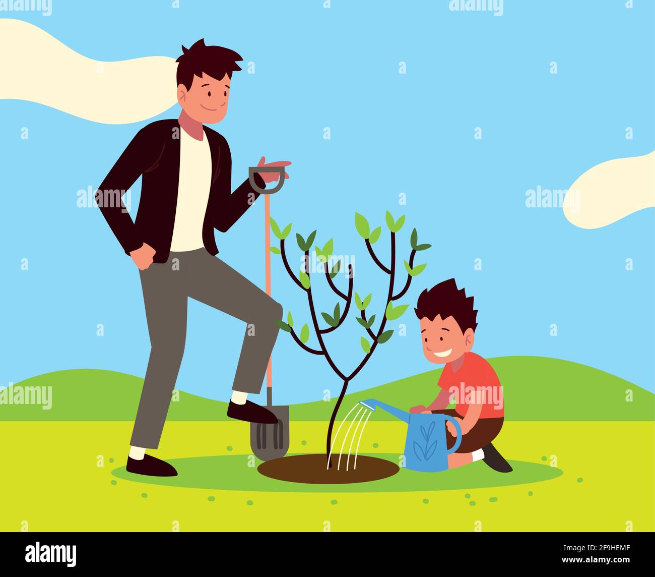 father son planting Stock Vector Image & Art Alamy father son planting Stock Vector Image & Art Alamy