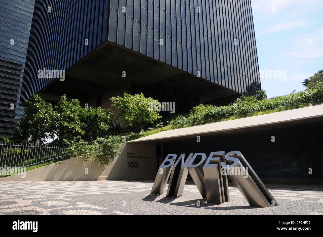 Rio de Janeiro, Brazil, April 15, 2020. BNDES (National Bank for Economic and Social Development) building located in the city center of Rio de Janeir Stock Photo