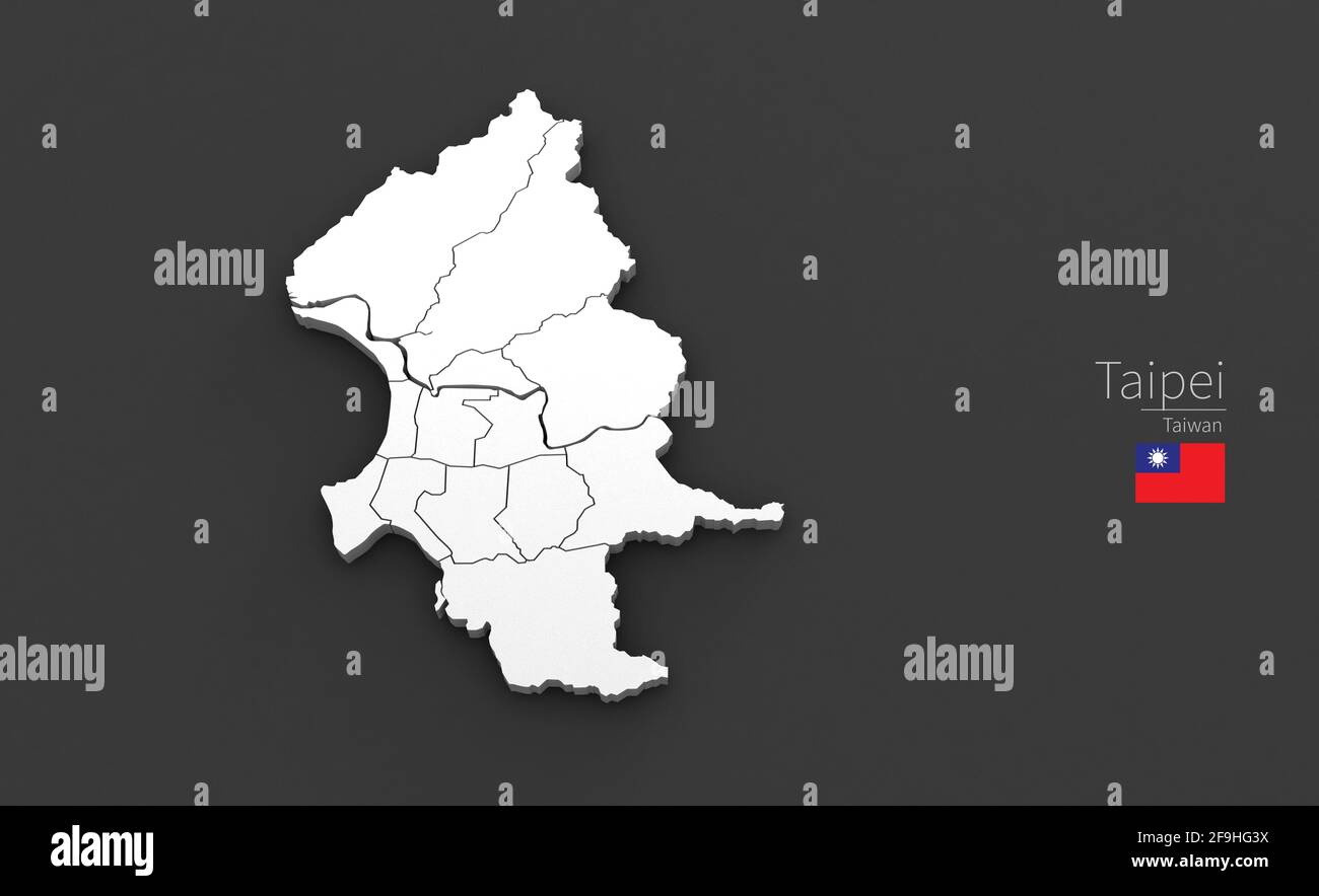 Taipei City Map. 3D Map Series of Cities in taiwan Stock Photo Alamy