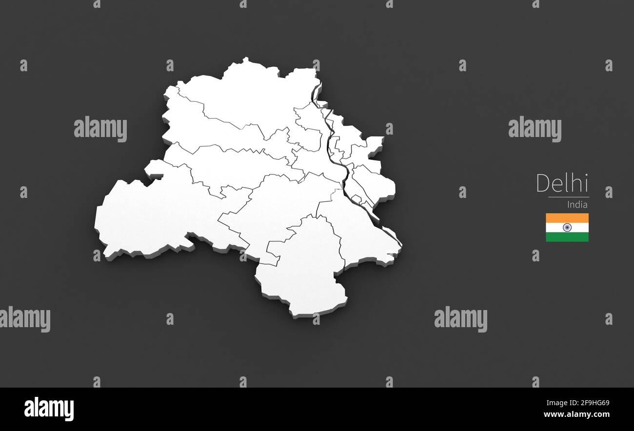 3d Map Of Delhi Delhi City Map. 3D Map Series Of Cities In India Stock Photo - Alamy