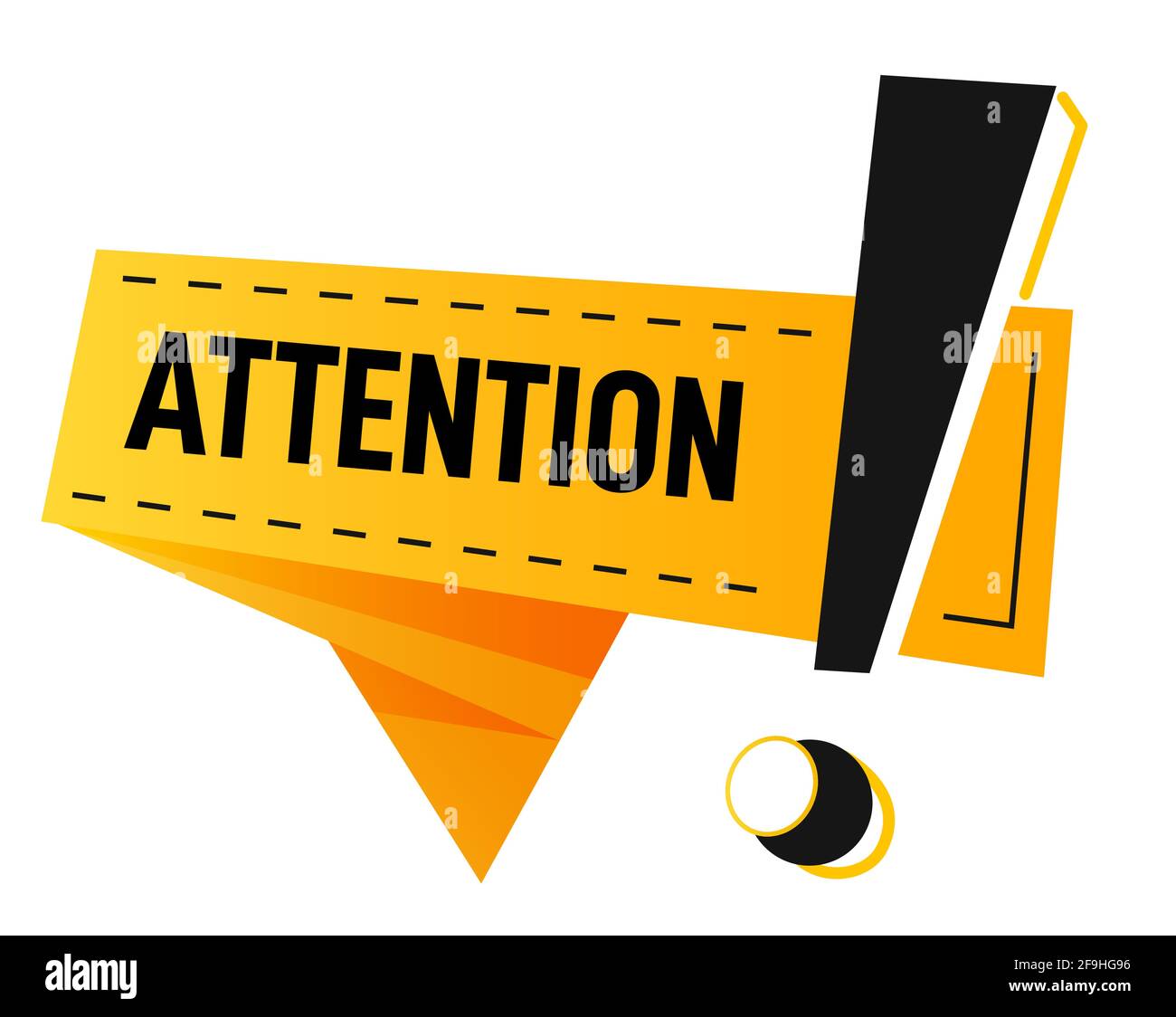 Attention sign with exclamation mark banner vector Stock Vector