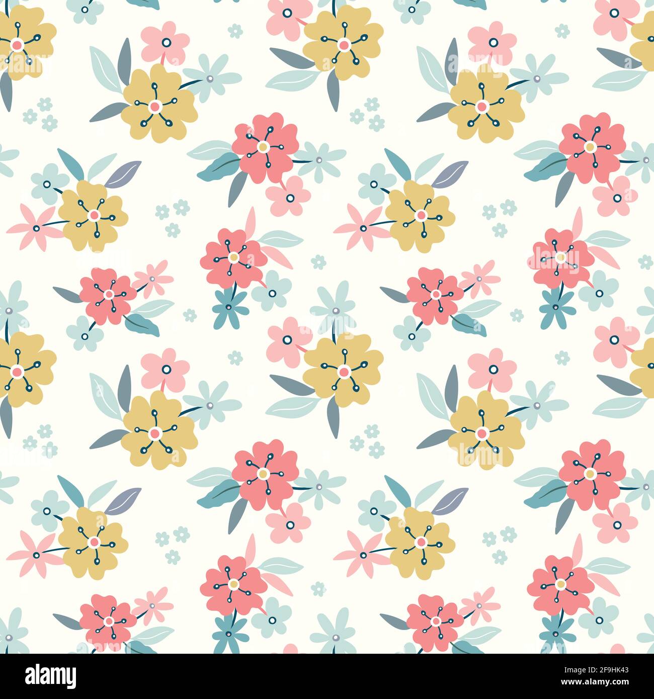 Floral pattern background.Spring and summer vector seamless repeat of ...