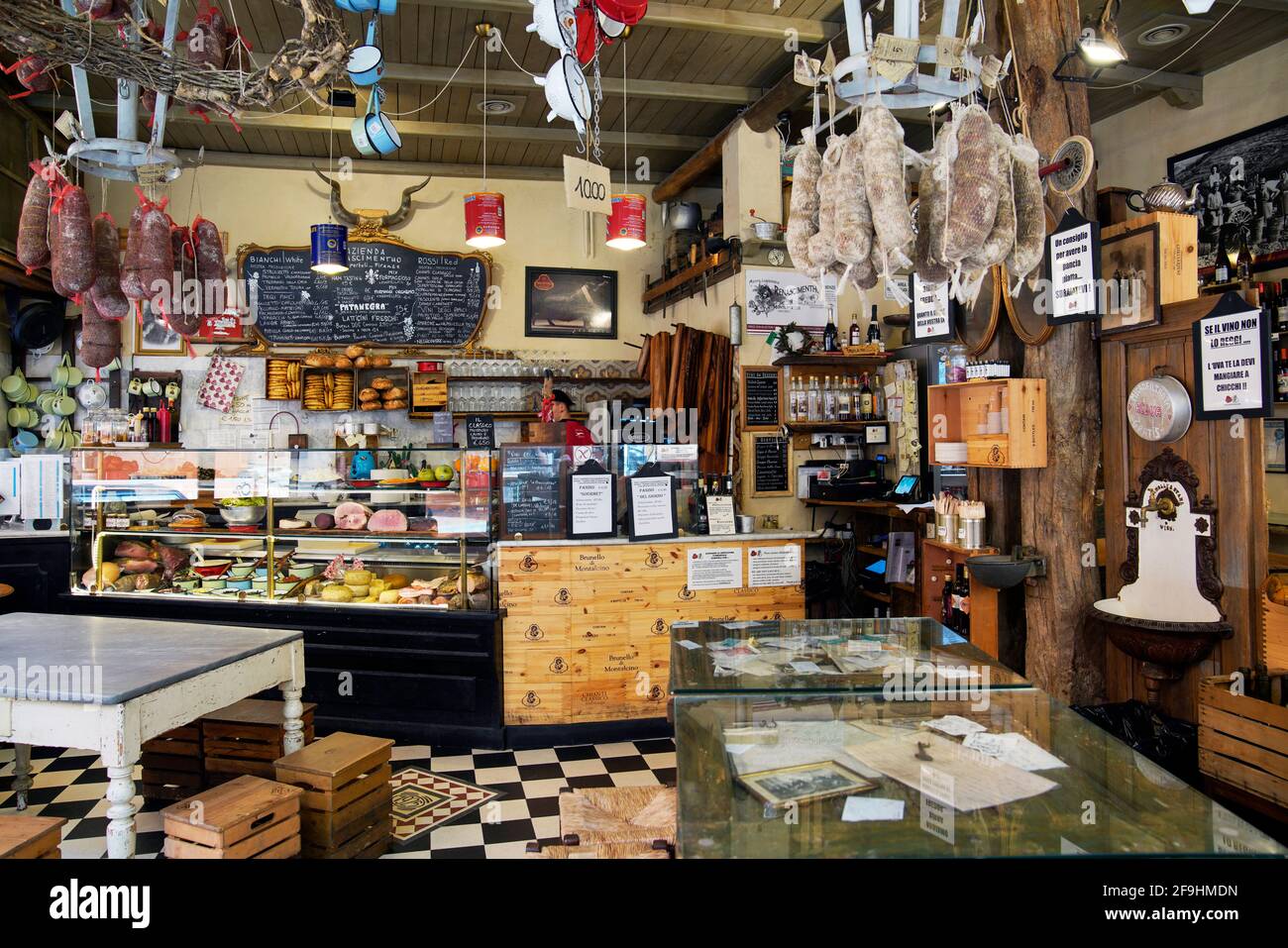 Specialty shop, old town, Bologna, Emilia Romagna, Italy Stock Photo