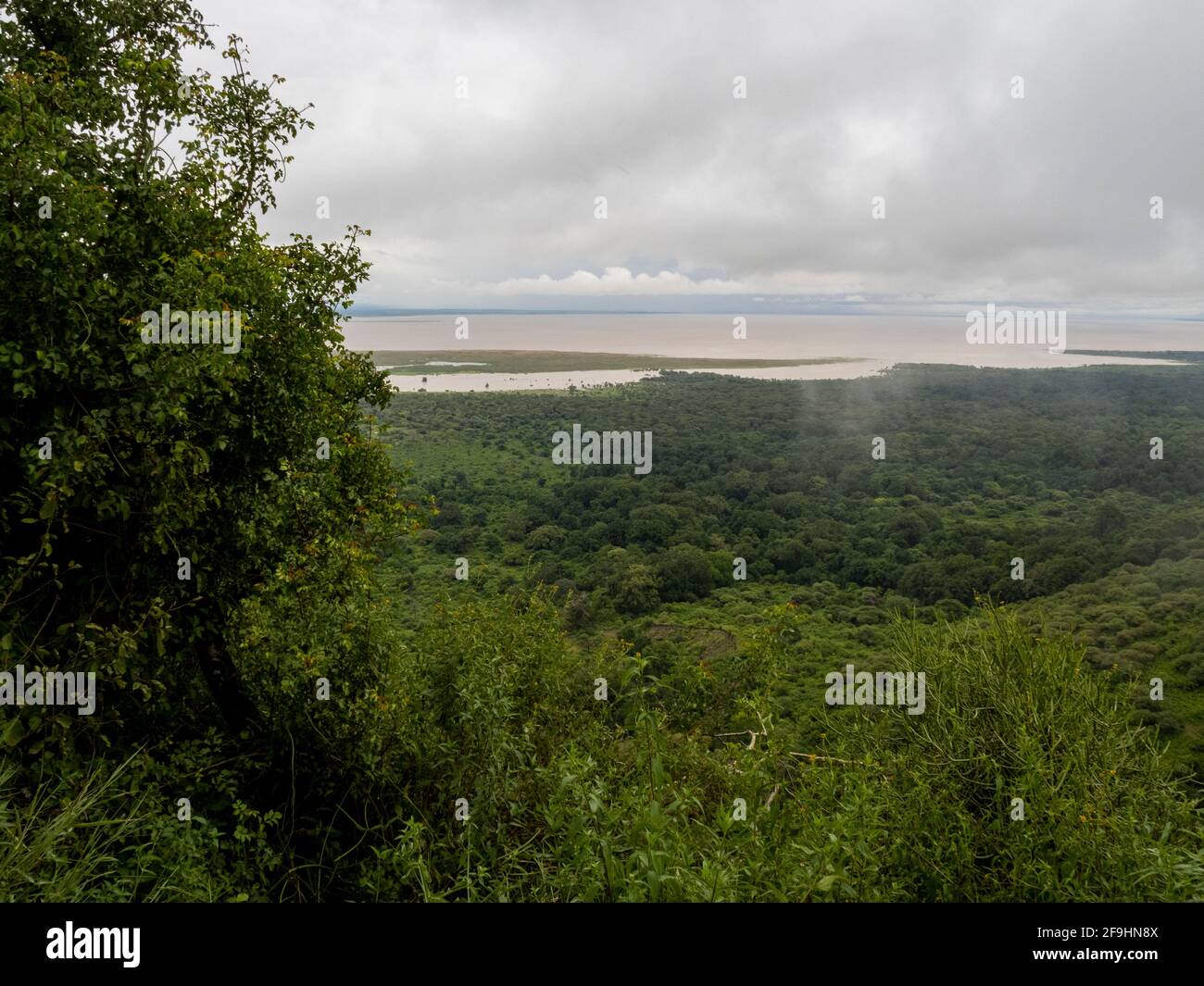 Lake Manyara, Tanzania, Africa - March 2, 2020: Scenic overlook of Lake Manyara Stock Photo