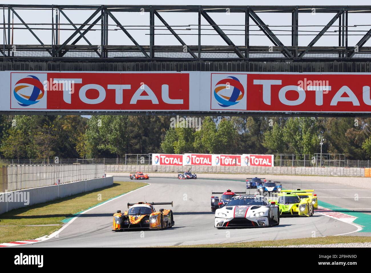20 Hodes Rob (usa), Grist Garett (can), Crews Charles (usa), Team Virage, Ligier JS P320 - Nissan, action 95 Hartshorne John (gbr), Gunn Ross (gbr), Hancock Oliver (gbr), TF Sport, Aston Martin Vantage - AMR, action , during the 2021 4 Hours of Barcelona, 1st round of the 2021 European Le Mans Series, from April 15 to 17, 2021 on the Circuit de Barcelona-Catalunya, in Montmelo, near Barcelona, Spain - Photo Frederic Le Floc'h / DPPI / LiveMedia Stock Photo