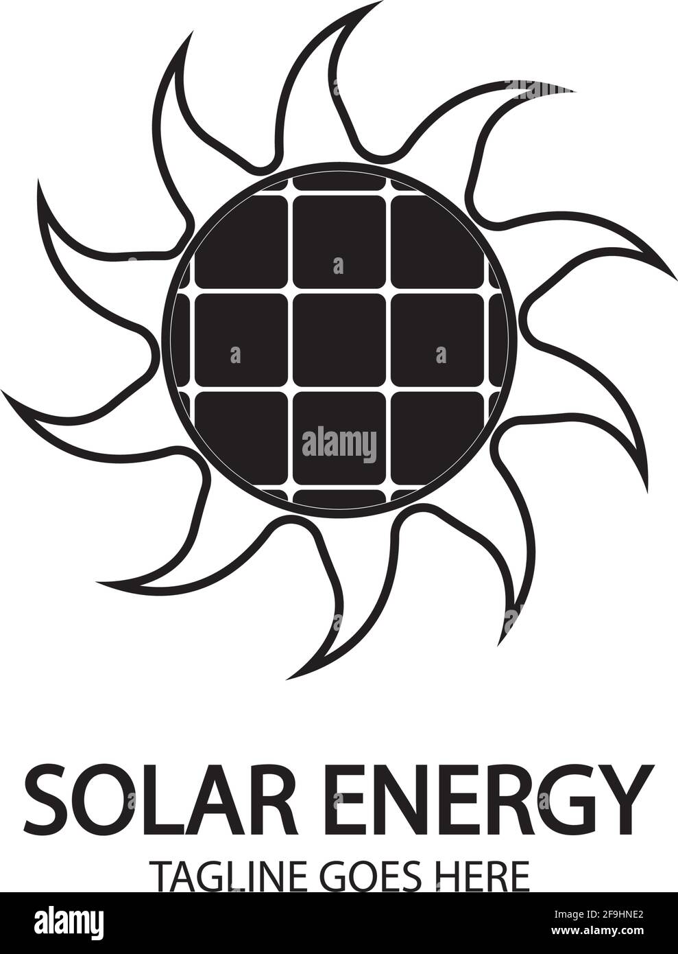 Solar energy panel and sun icon isolated on white background Stock ...
