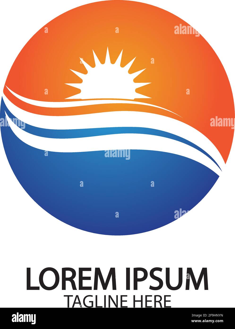 Water wave and sun icon vector illustration design logo Stock Vector ...