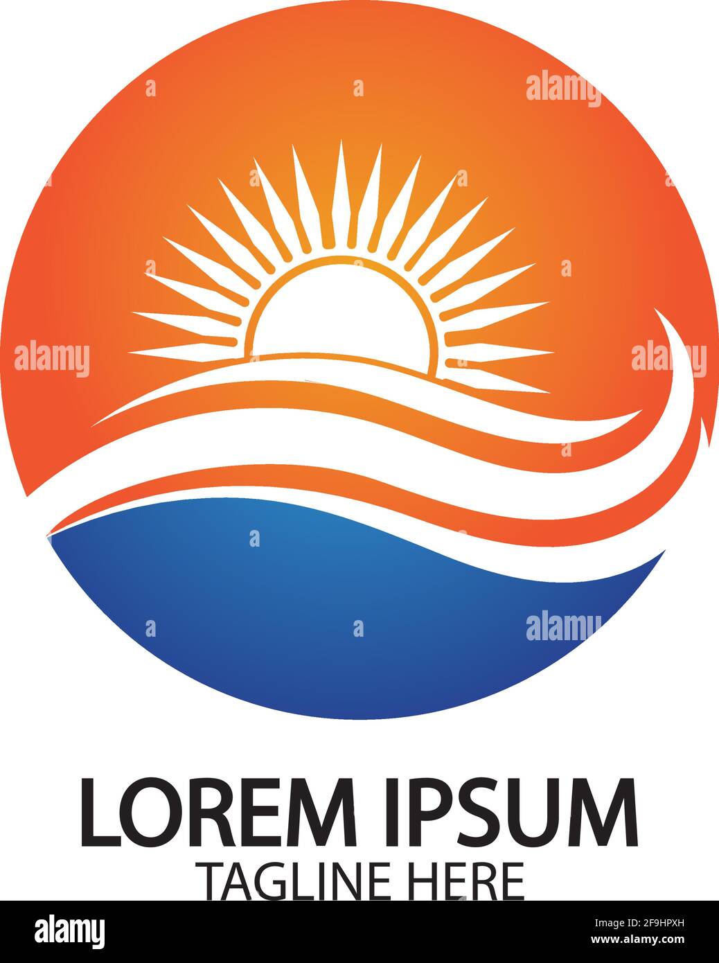 Water wave and sun icon vector illustration design logo Stock Vector ...