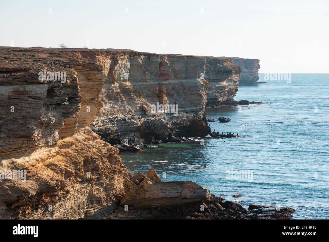 Picturesque sea landscape. Coast of the Tarhankut Peninsula. Crimea. Stock Photo