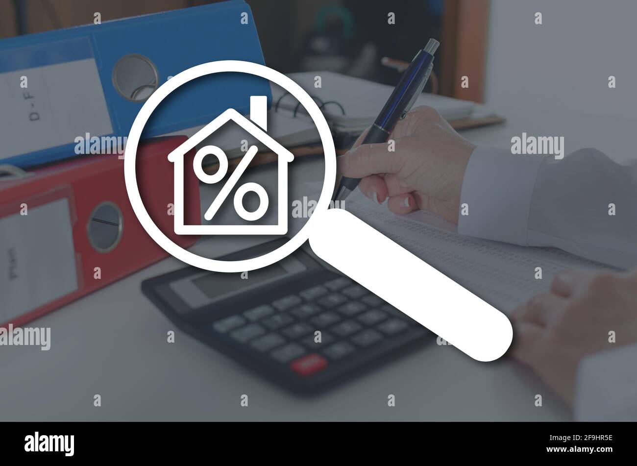 Interest rates concept illustrated by a picture on background Stock ...