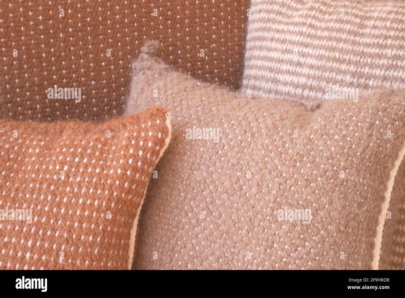 Rug and cushions made out of llama wool Stock Photo