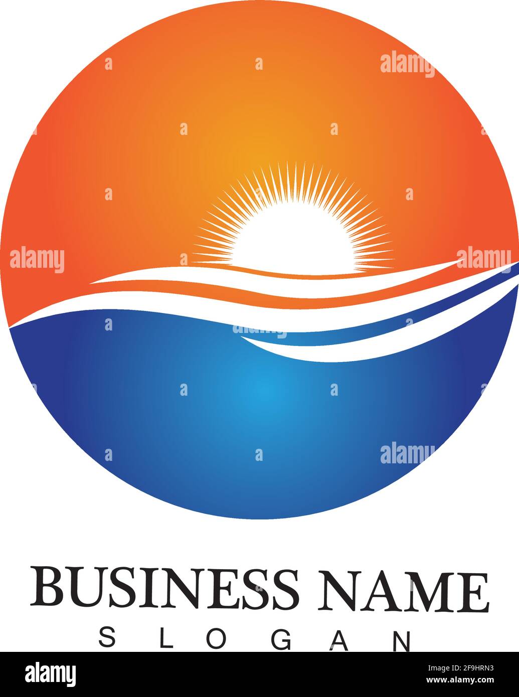 Water Wave And Sun Icon Vector Illustration Design Logo Stock Vector