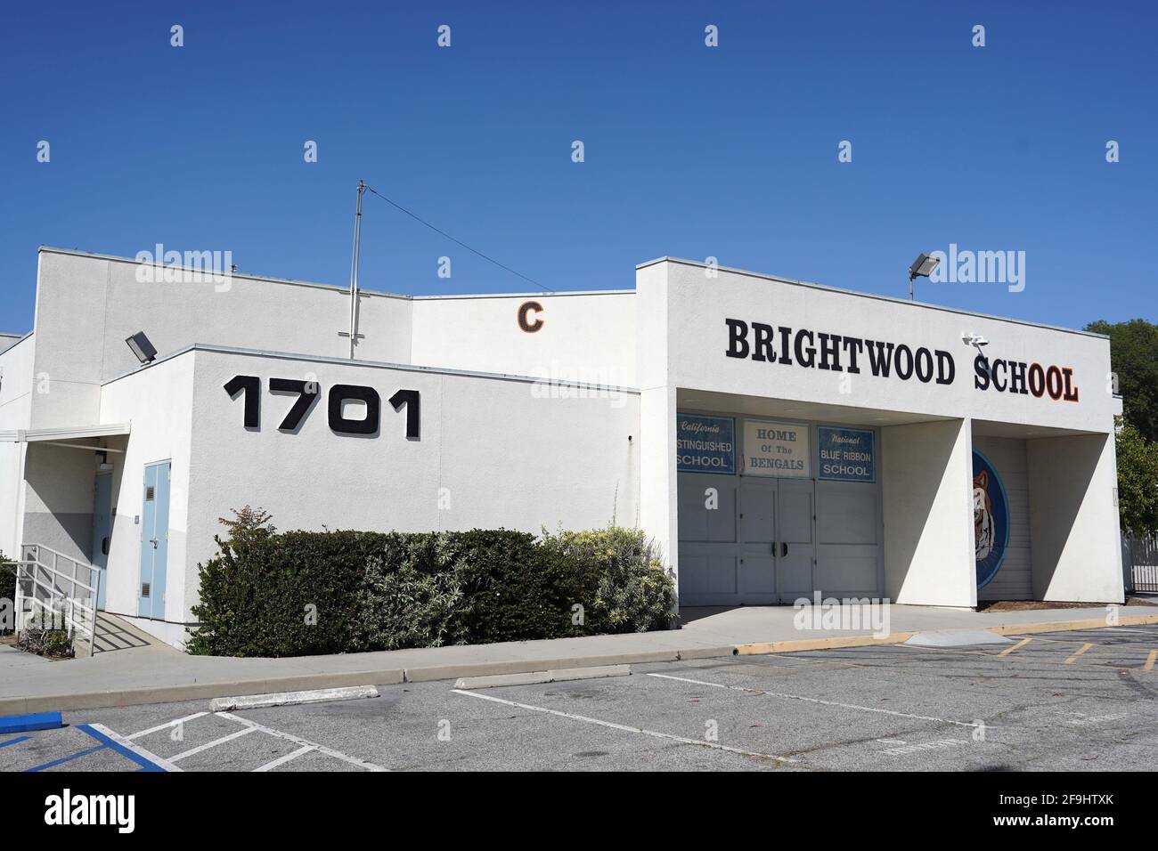 A general view of Brightwood Elementary School, Sunday, April 19, 2021, in Monterey Park, Calif. Stock Photo