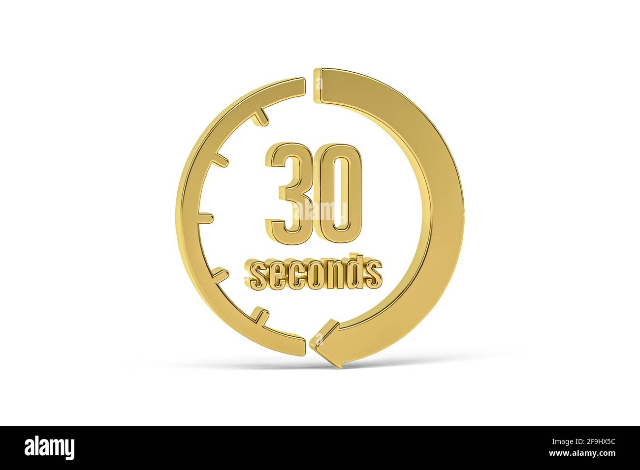 Golden 3d stopwatch icon isolated on white background - 3D render Stock ...