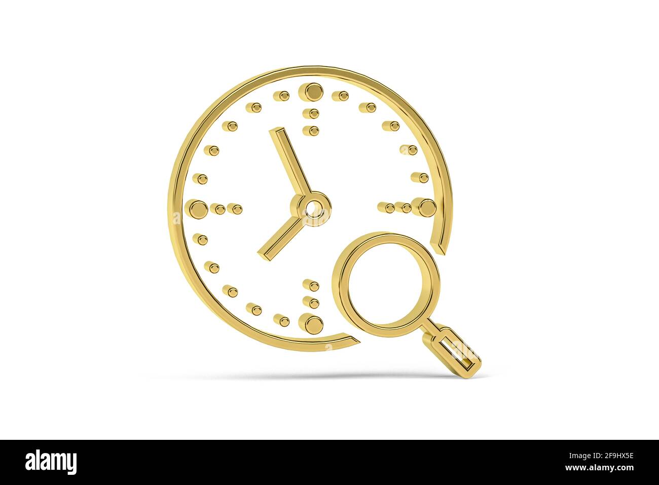 Golden 3d stopwatch icon isolated on white background - 3D render Stock ...