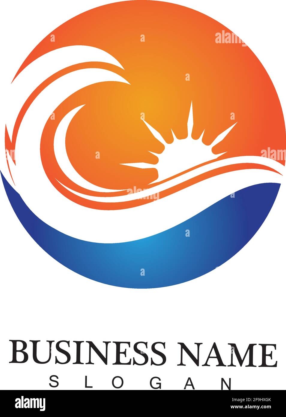 Water wave and sun icon vector illustration design logo Stock Vector ...
