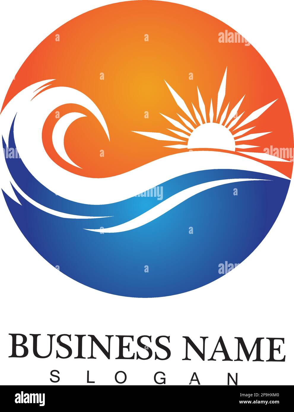 Water wave and sun icon vector illustration design logo Stock Vector ...