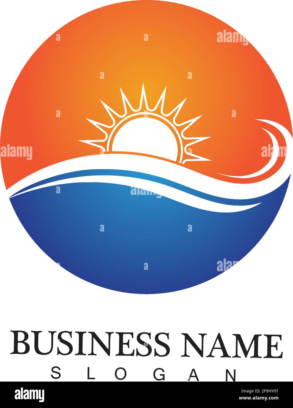 Water wave and sun icon vector illustration design logo Stock Vector ...