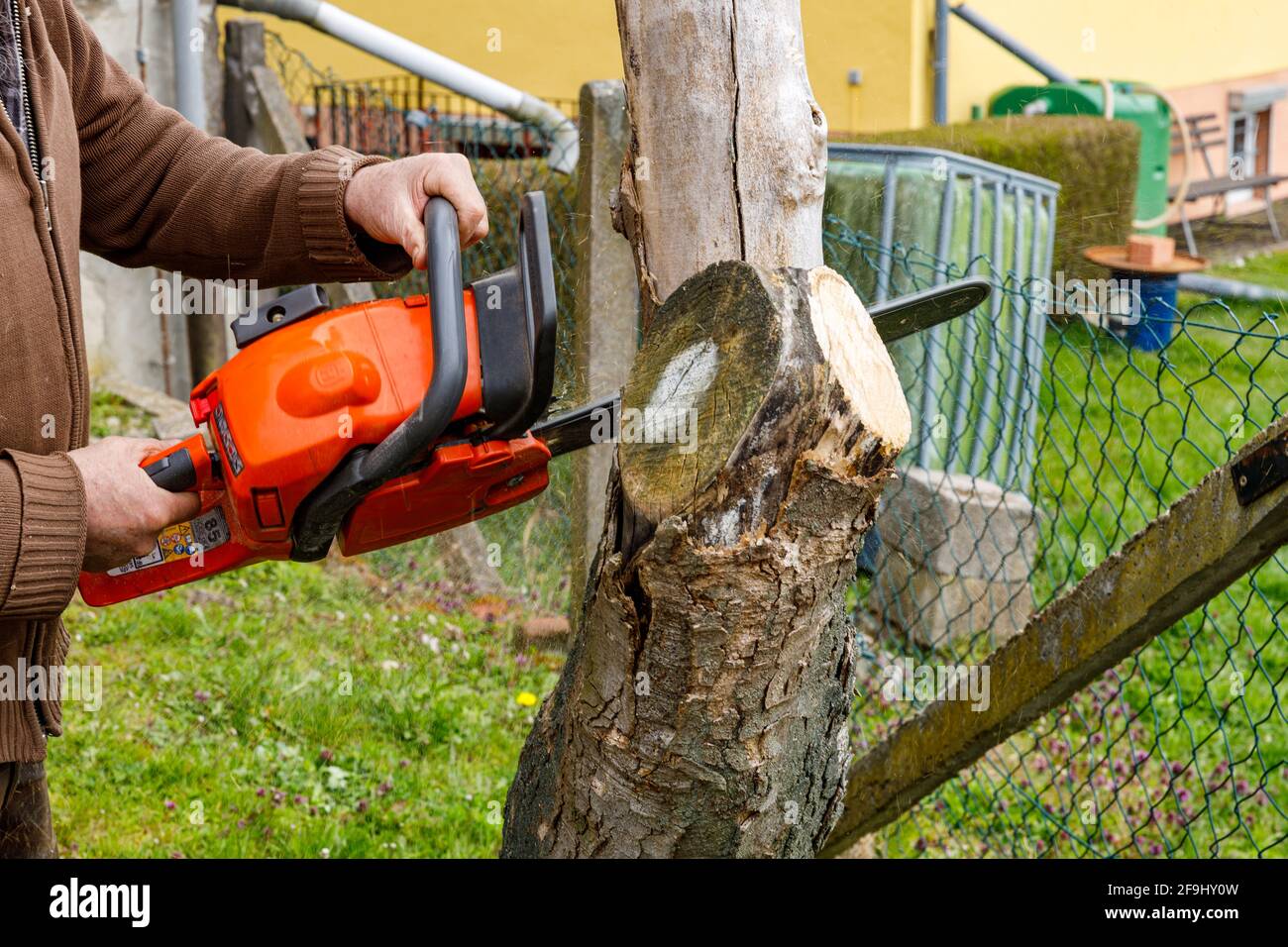 Chainsaw woman chain saw hi-res stock photography and images - Alamy