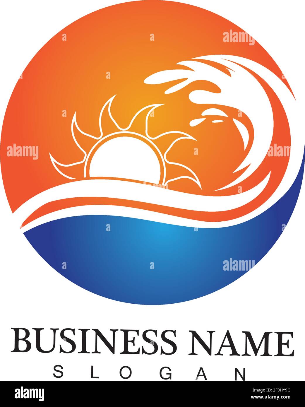 Water wave and sun icon vector illustration design logo Stock Vector ...