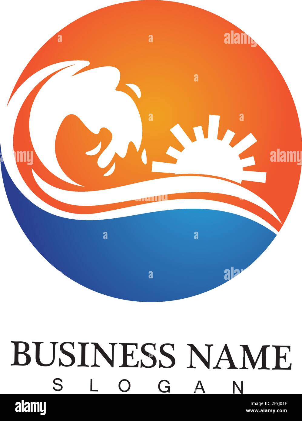Water wave and sun icon vector illustration design logo Stock Vector ...