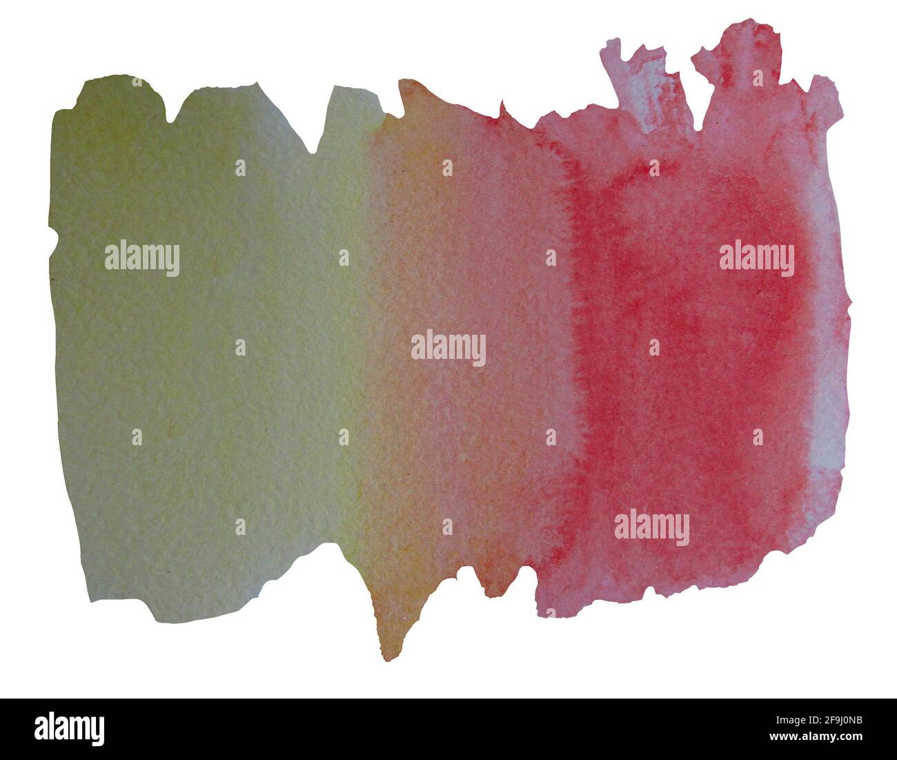 A spot of watercolors. Smooth transition of paint from yellow to dark