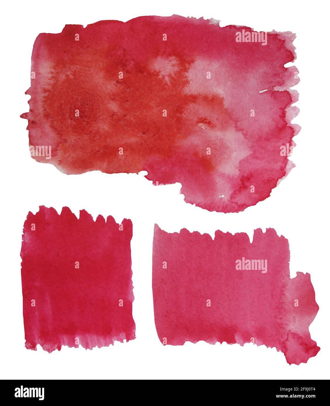 Set of watercolor stains. Smooth transition of lilacpink and burgundy