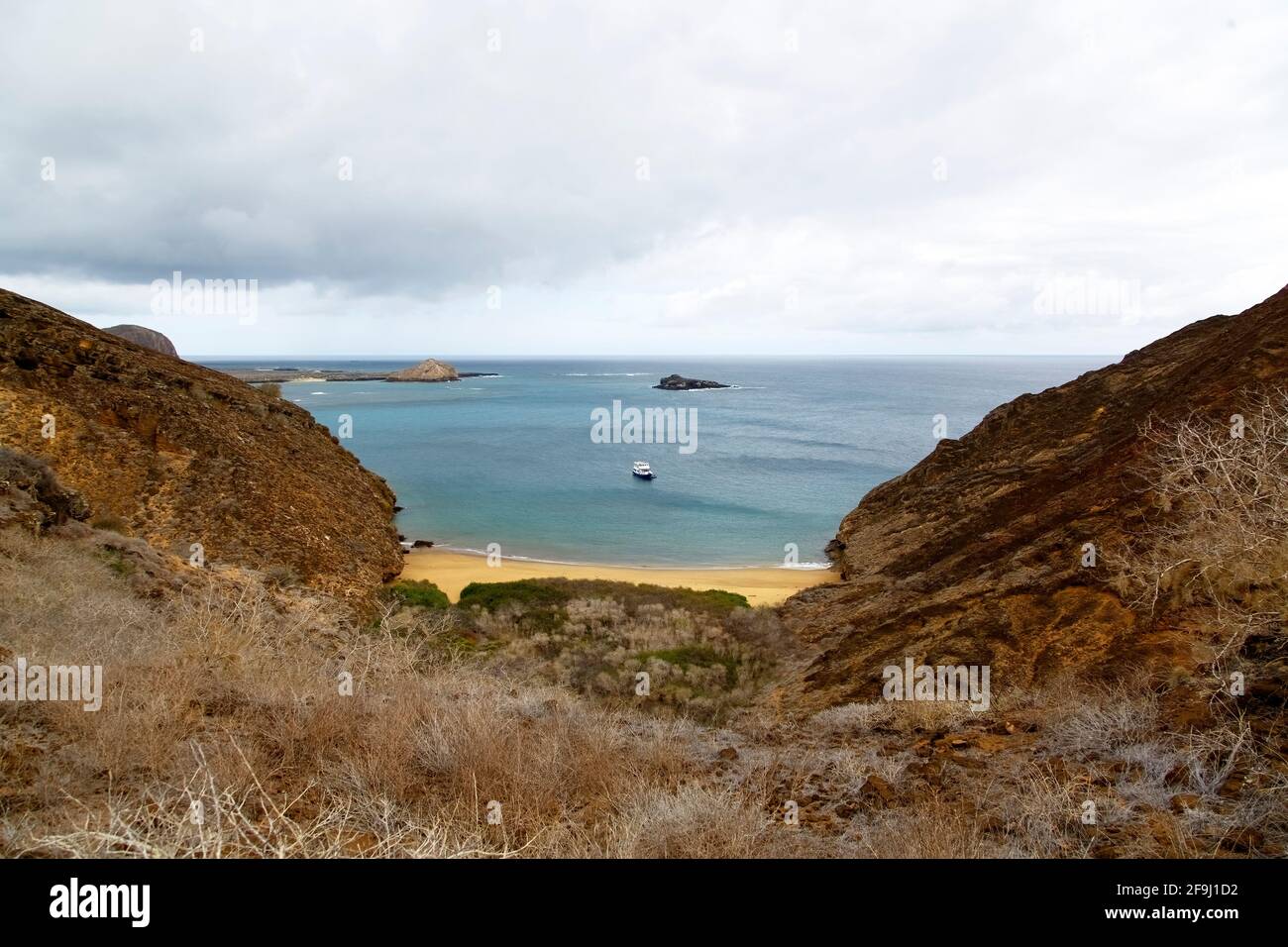 Landscape in Punta Pitt, San Cristobal, Galapagos, November 2014 Stock