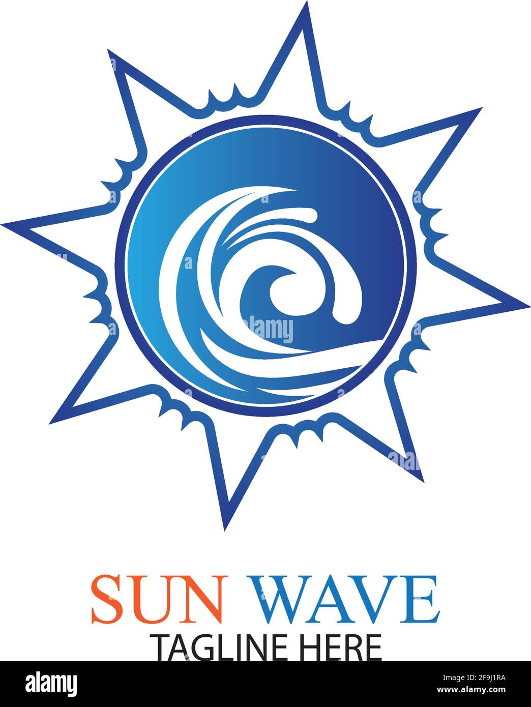 Water wave and sun icon vector illustration design logo Stock Vector ...