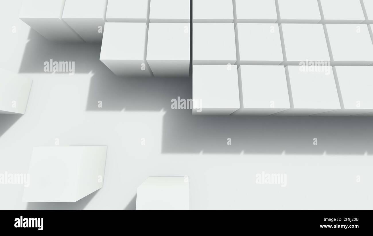 3D illustration of Abstract White Cubes Stock Photo - Alamy