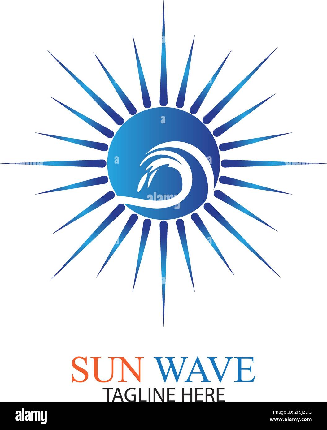 Water wave and sun icon vector illustration design logo Stock Vector ...