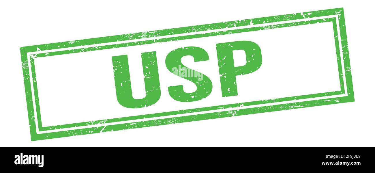 USP text on green grungy vintage rectangle stamp Stock Photo Alamy