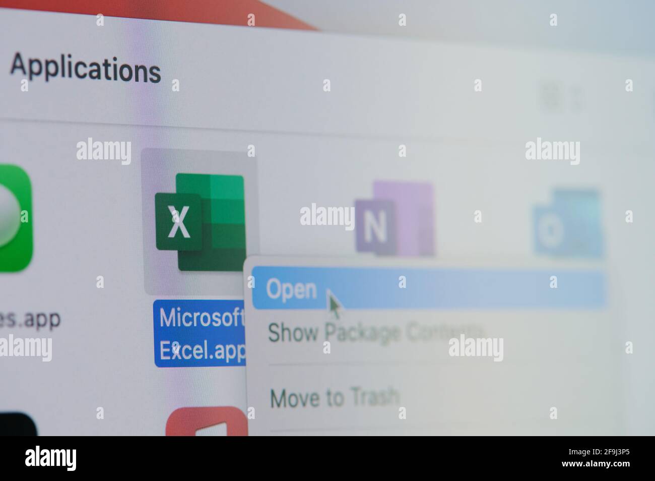 New york, USA - April 19, 2021: Click and open microsoft excel app on ...